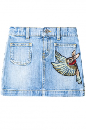 Patched denim skirt, zdjęcie 1 Patched denim skirt od Gucci Kids